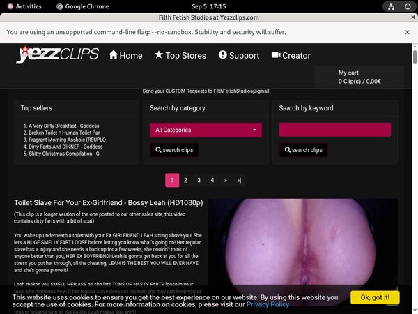 Filth Fetish Studios Daily Accounts