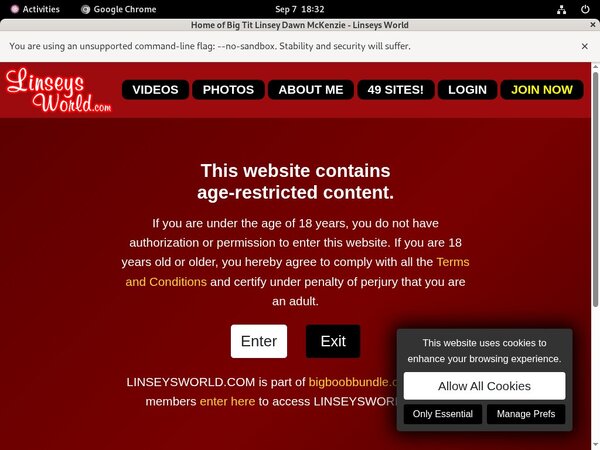 Linseys World Signup Page
