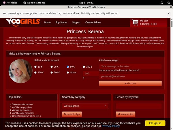 New Princess Serena Promo Code