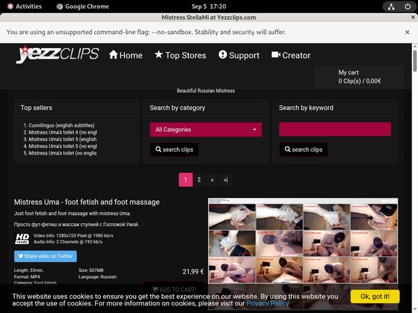 Yezzclips.com Account Information
